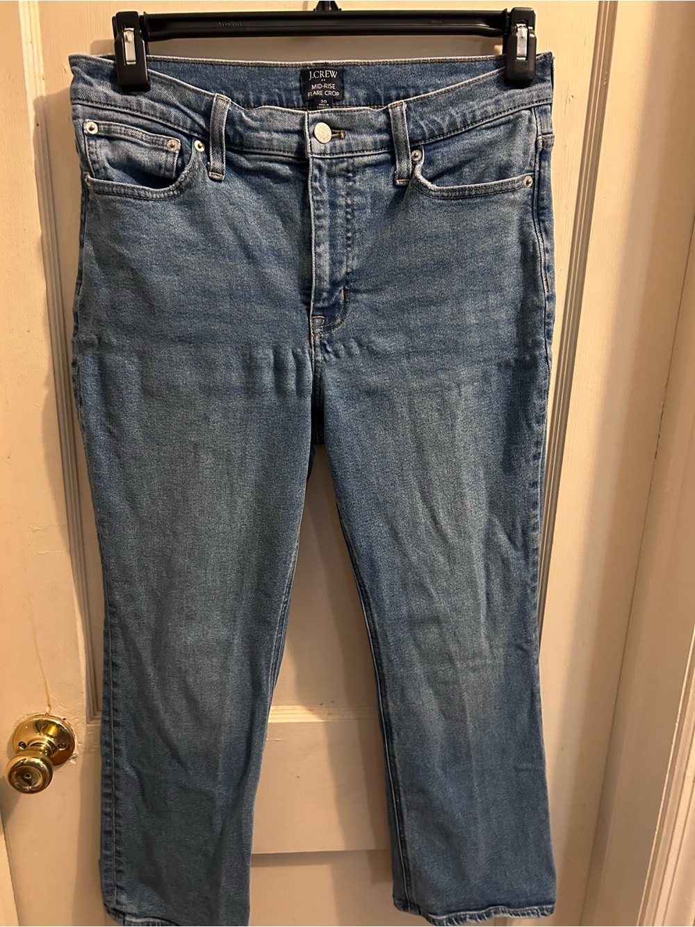 J. Crew Women's Light Wash Mid Rise Flare Crop Size 30